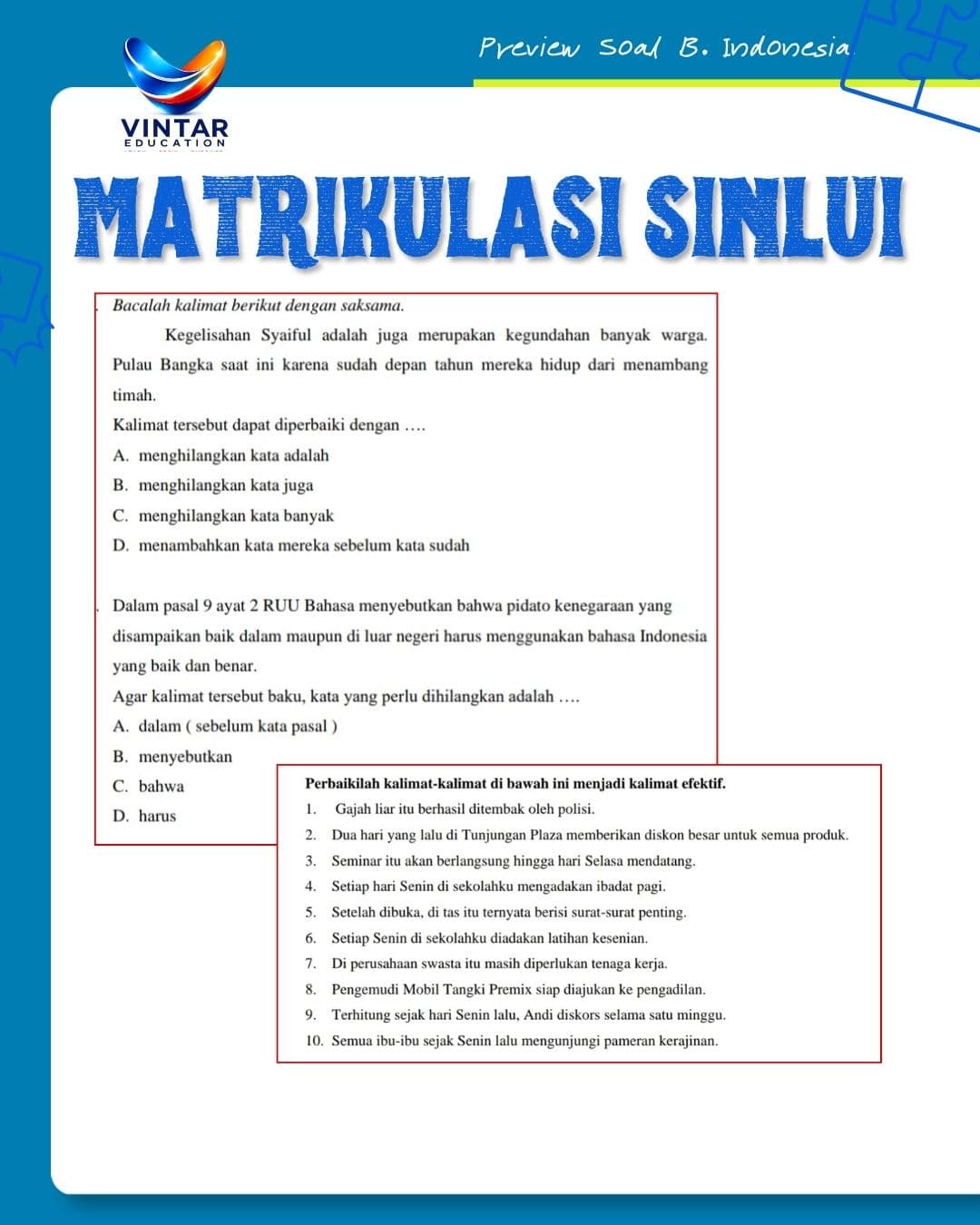 Contoh soal matrikulasi halaman 5